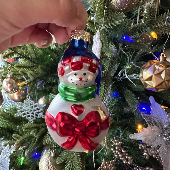 Holiday Inspirations Glass Ornament SNOWMAN Blown Glass Christmas 3.5" New - Picture 9 of 10